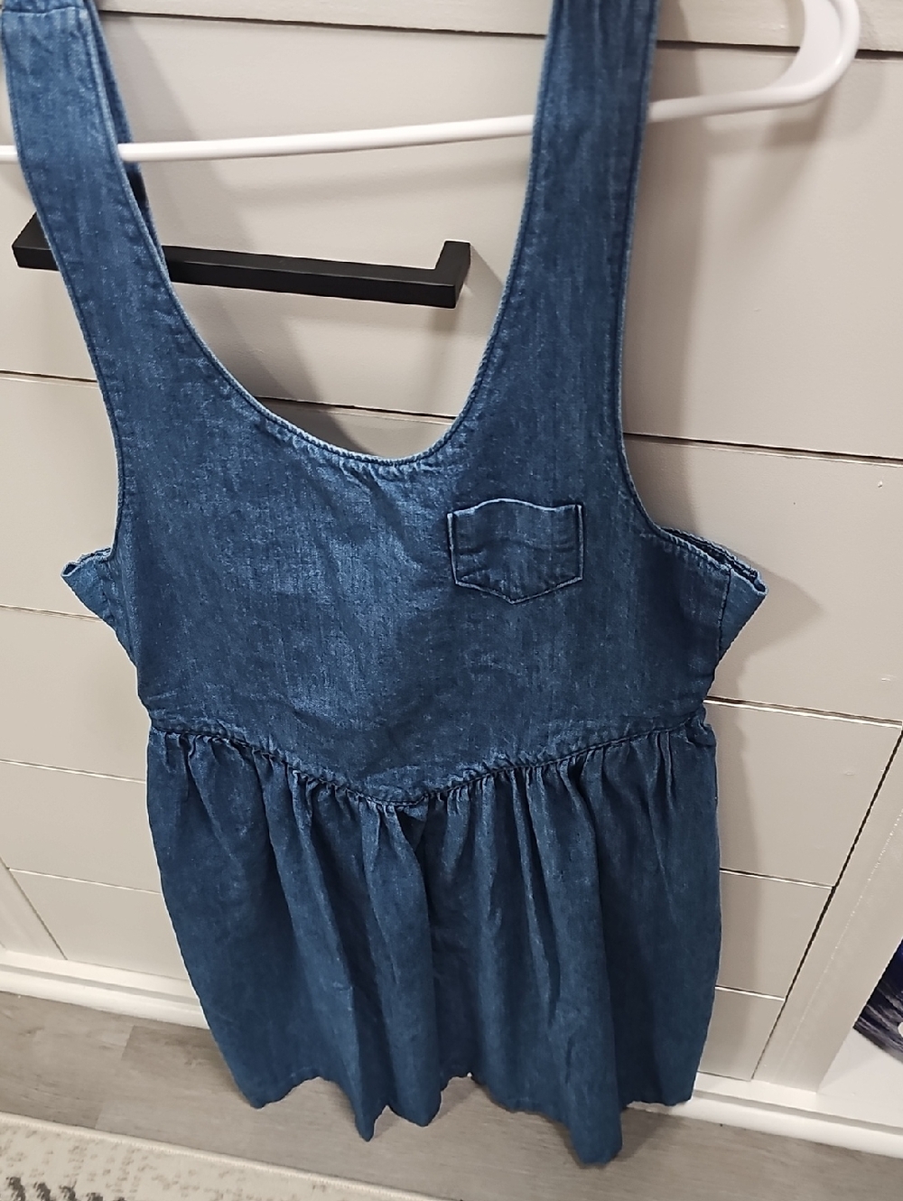 American Eagle Outfitters Blue Denim Midi Pinafore Dress
